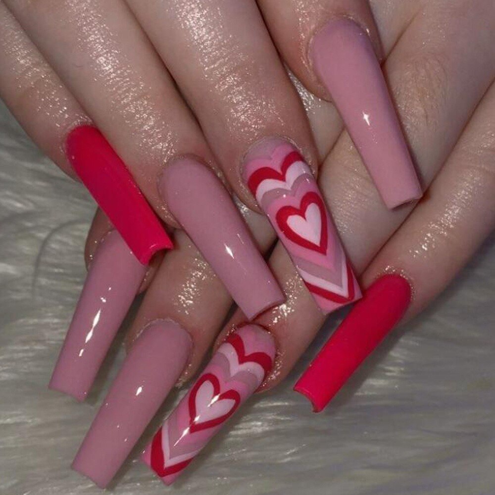 French Ballet False Nails With Gold Foil Glitter Designs Wearable Long Coffin Ballerina Press On Fake Nails Full Cover Nail Tips