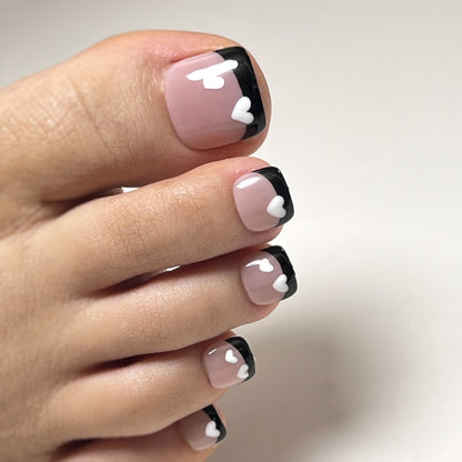 Glitter Crystal French Press On Toenails Diamond Decor False Toe Nails Square Head Artificial Nails Patch For Feet