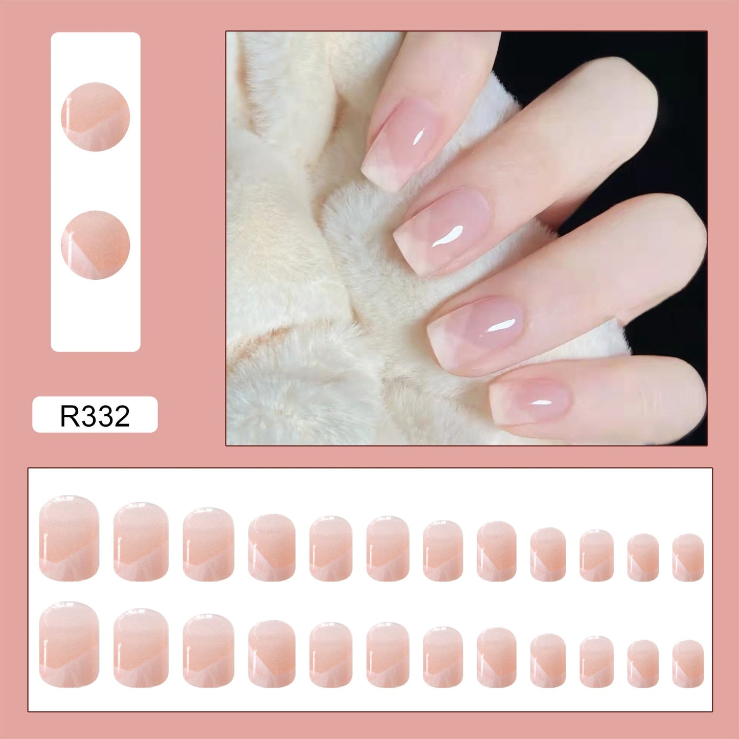 Halloween Press on Fake Nail Set Art Black French Tip Full Cover Coffin Acrylic Short Press-on Pressure False Nails Tips 24pcs