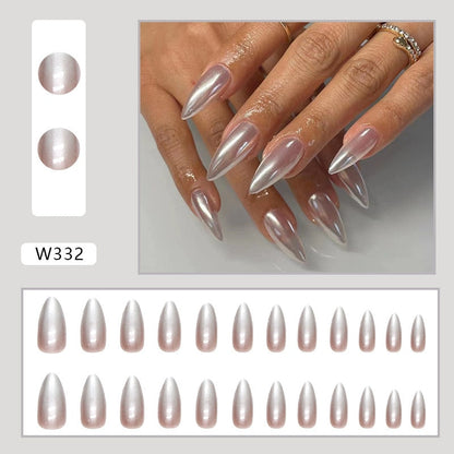 Halloween Press on Fake Nail Set Art Black French Tip Full Cover Coffin Acrylic Short Press-on Pressure False Nails Tips 24pcs