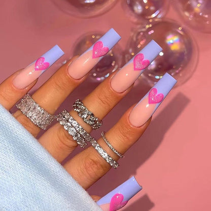 Japanese Style Black Graffiti False Nails Detachable Long Coffin Ballet Fake Nails Full Cover Nail Tips Press on Nails 24Pcs