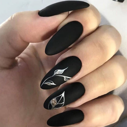 Kawaii Barbie Handmade Nails Almond False Nails Long Stiletto Fake Nails with Flame Design Wearable Press on Nails Full Cover Nail Tips Manicure Tools