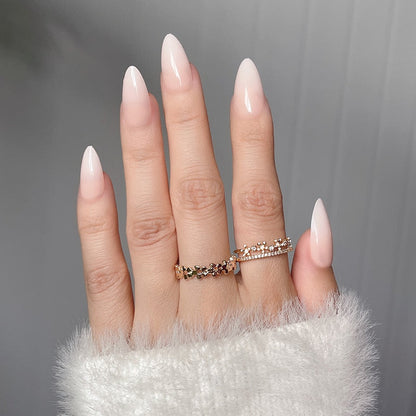 Kawaii Barbie Handmade Nails Almond False Nails Long Stiletto Fake Nails with Flame Design Wearable Press on Nails Full Cover Nail Tips Manicure Tools