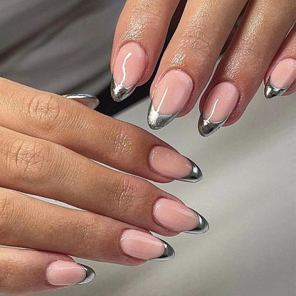 Kawaii Barbie Handmade Nails Almond False Nails Long Stiletto Fake Nails with Flame Design Wearable Press on Nails Full Cover Nail Tips Manicure Tools
