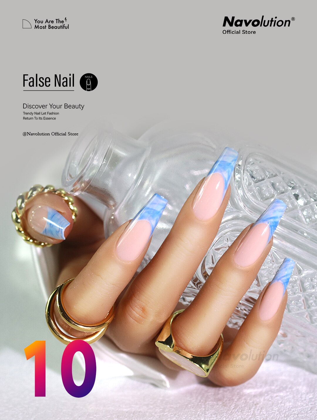 Navolution 24Pcs/Set DIY Manicure Wearable Fake Nails press on Detachable Finished Fingernails Ballet Square Head Almond Short