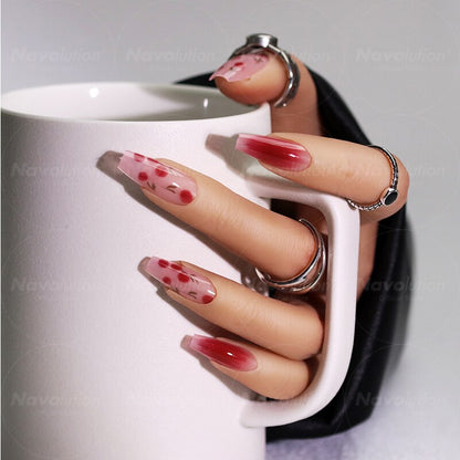 Navolution 24Pcs/Set DIY Manicure Wearable Fake Nails press on Detachable Finished Fingernails Ballet Square Head Almond Short