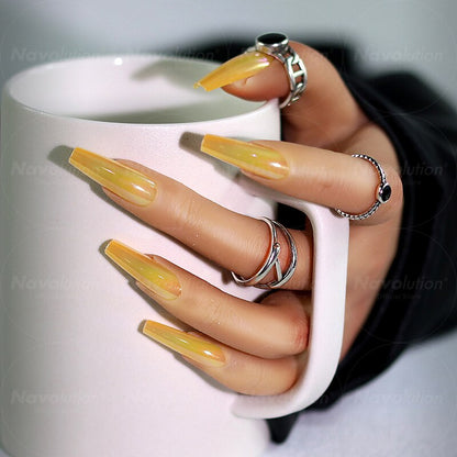 Navolution 24Pcs/Set DIY Manicure Wearable Fake Nails press on Detachable Finished Fingernails Ballet Square Head Almond Short
