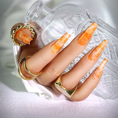 Navolution 24Pcs/Set DIY Manicure Wearable Fake Nails press on Detachable Finished Fingernails Ballet Square Head Almond Short