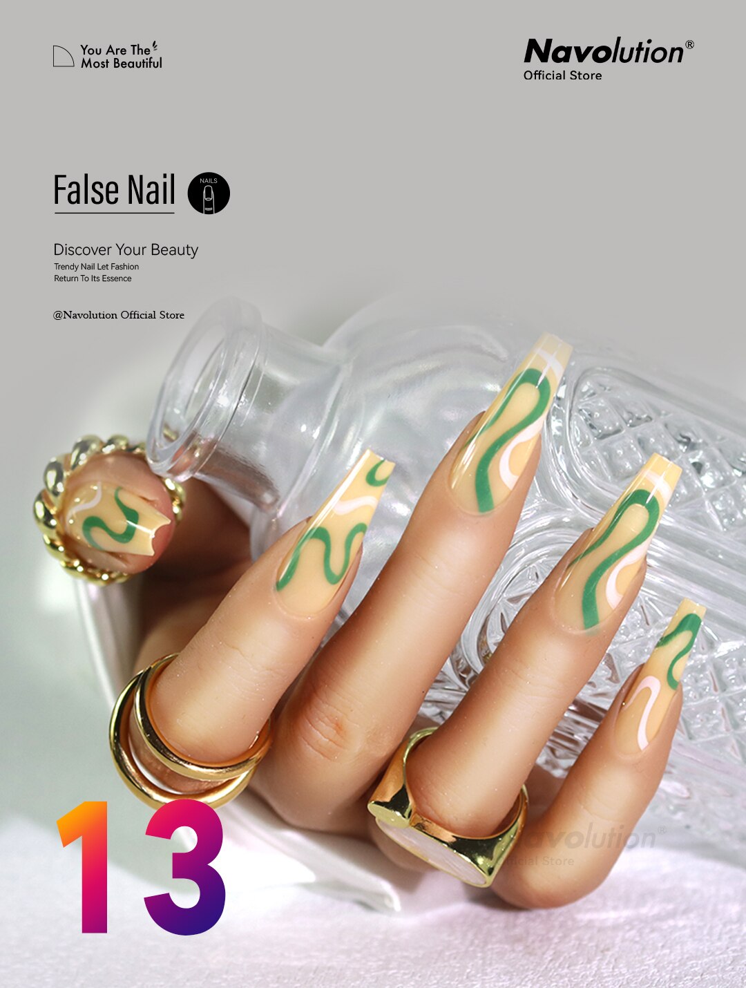 Navolution 24Pcs/Set DIY Manicure Wearable Fake Nails press on Detachable Finished Fingernails Ballet Square Head Almond Short