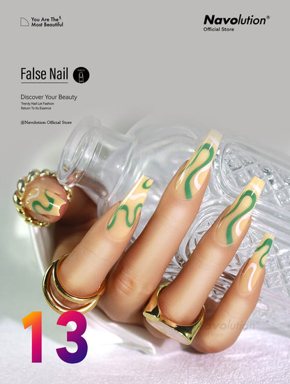 Navolution 24Pcs/Set DIY Manicure Wearable Fake Nails press on Detachable Finished Fingernails Ballet Square Head Almond Short