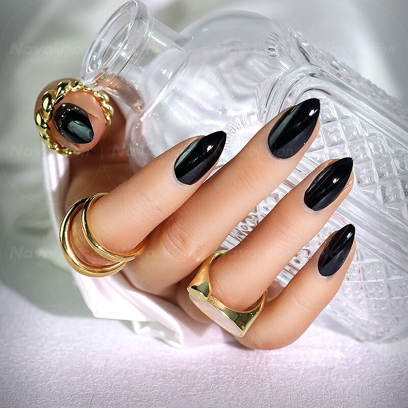 Navolution 24Pcs/Set DIY Manicure Wearable Fake Nails press on Detachable Finished Fingernails Ballet Square Head Almond Short