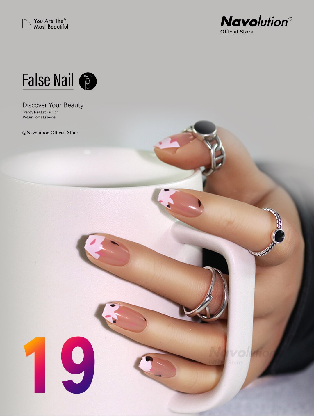 Navolution 24Pcs/Set DIY Manicure Wearable Fake Nails press on Detachable Finished Fingernails Ballet Square Head Almond Short