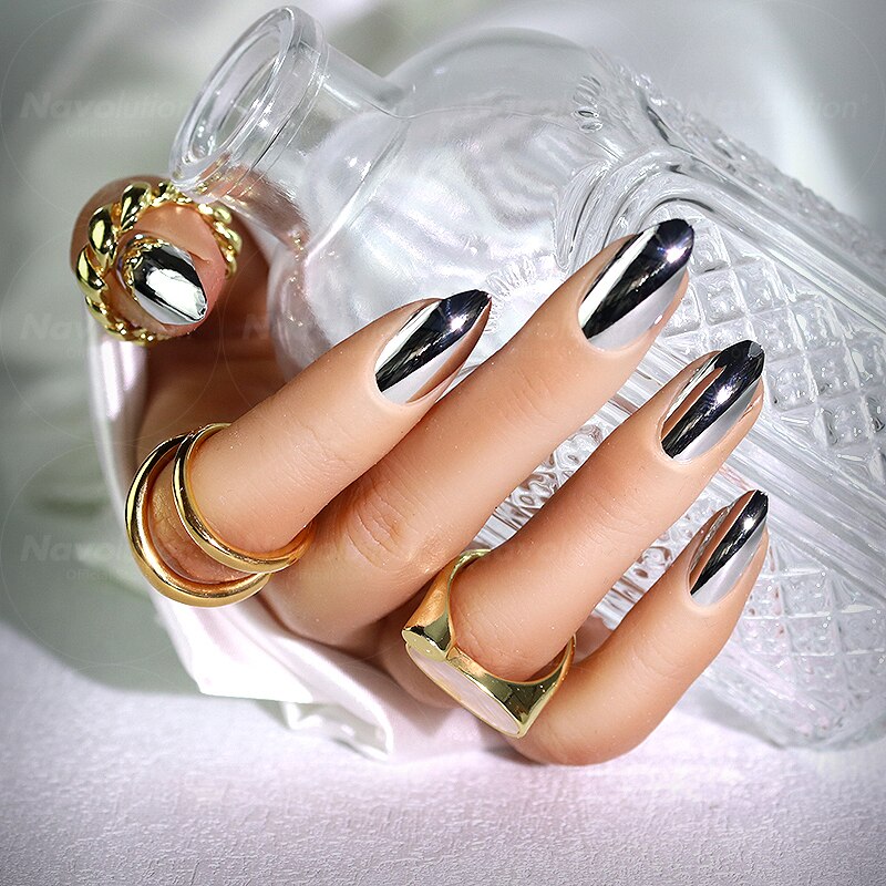 Navolution 24Pcs/Set DIY Manicure Wearable Fake Nails press on Detachable Finished Fingernails Ballet Square Head Almond Short