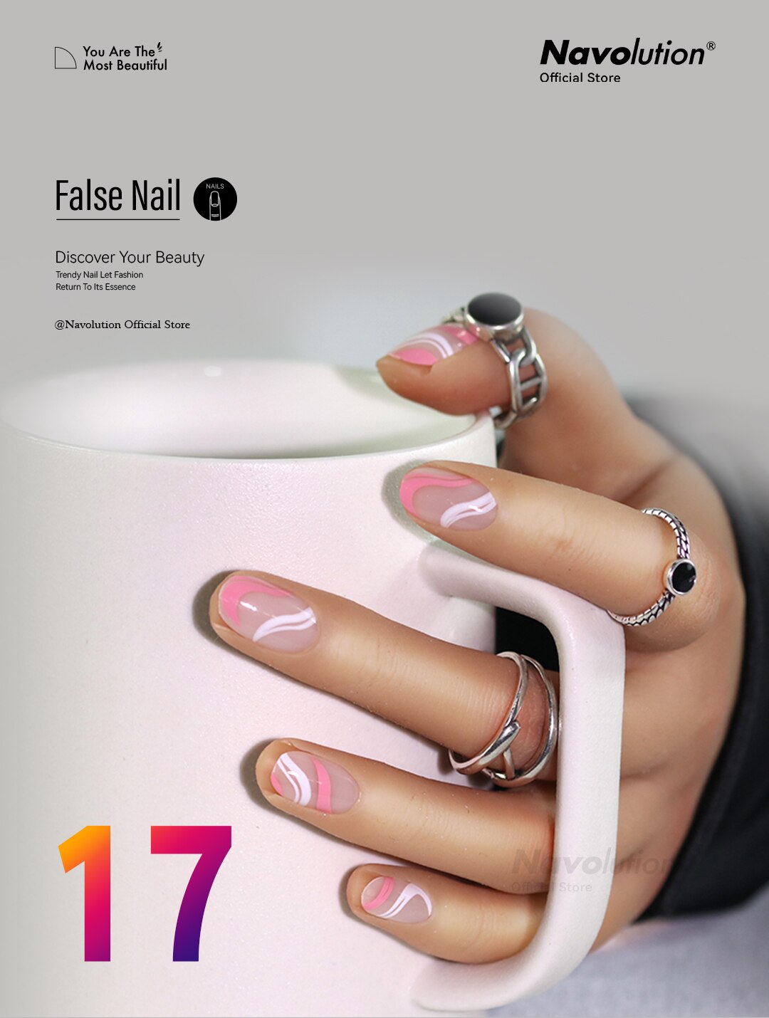 Navolution 24Pcs/Set DIY Manicure Wearable Fake Nails press on Detachable Finished Fingernails Ballet Square Head Almond Short
