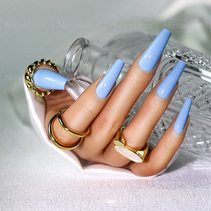Navolution 24Pcs/Set DIY Manicure Wearable Fake Nails press on Detachable Finished Fingernails Ballet Square Head Almond Short
