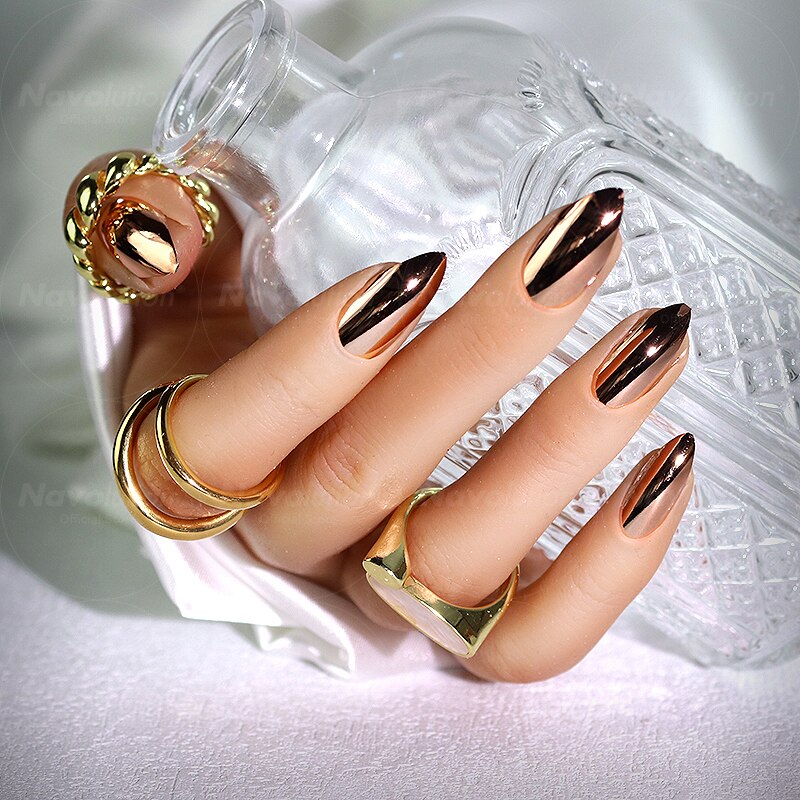 Navolution 24Pcs/Set DIY Manicure Wearable Fake Nails press on Detachable Finished Fingernails Ballet Square Head Almond Short