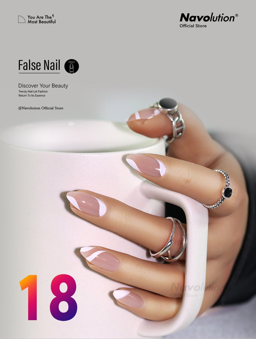 Navolution 24Pcs/Set DIY Manicure Wearable Fake Nails press on Detachable Finished Fingernails Ballet Square Head Almond Short