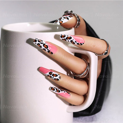 Navolution 24Pcs/Set DIY Manicure Wearable Fake Nails press on Detachable Finished Fingernails Ballet Square Head Almond Short
