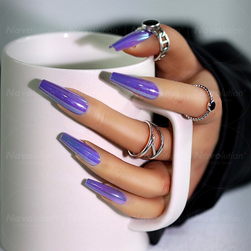 Navolution 24Pcs/Set DIY Manicure Wearable Fake Nails press on Detachable Finished Fingernails Ballet Square Head Almond Short