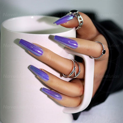 Navolution 24Pcs/Set DIY Manicure Wearable Fake Nails press on Detachable Finished Fingernails Ballet Square Head Almond Short