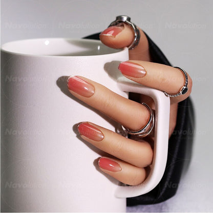 Navolution 24Pcs/Set DIY Manicure Wearable Fake Nails press on Detachable Finished Fingernails Ballet Square Head Almond Short