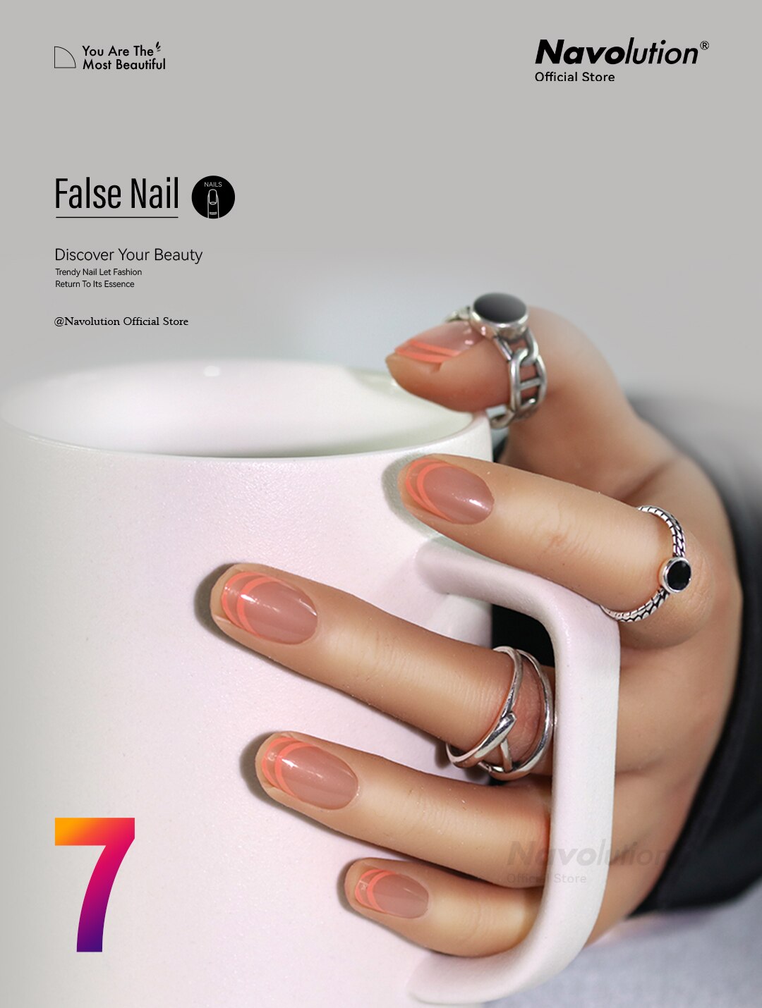 Navolution 24Pcs/Set DIY Manicure Wearable Fake Nails press on Detachable Finished Fingernails Ballet Square Head Almond Short