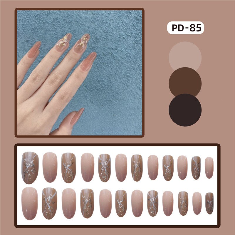 24pcs Lemon Short Wear Tips Nail False Patch Press on Nails Supplies for Professionals Artifical Fake Nails Faux Ongles Uñas