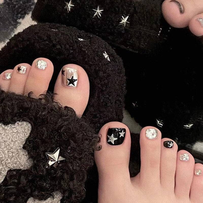 Press On Toenails 2024 Summer False Toenails For girls Cute Nail for Foot Artificial Nail tips Full Cover Nails feet False Nails