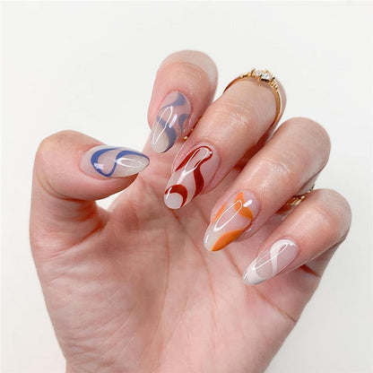 24pcs накладные ногти False Nails Supplies For Professionals With Glue Charming Nail Art Press On Nails French Wearable Manicure