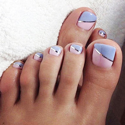 Press On Toenails 2024 Summer False Toenails For girls Cute Nail for Foot Artificial Nail tips Full Cover Nails feet False Nails