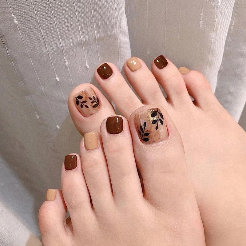 Press On Toenails 2024 Summer False Toenails For girls Cute Nail for Foot Artificial Nail tips Full Cover Nails feet False Nails