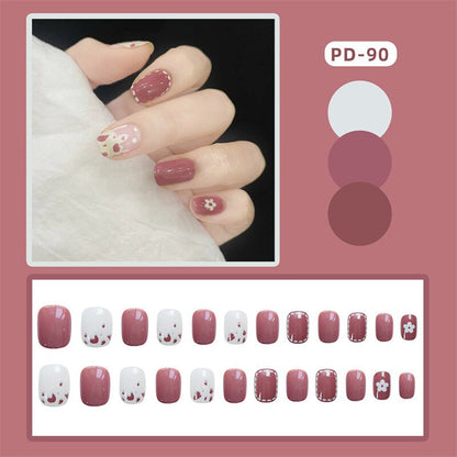24pcs Lemon Short Wear Tips Nail False Patch Press on Nails Supplies for Professionals Artifical Fake Nails Faux Ongles Uñas