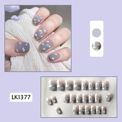 24pcs Lemon Short Wear Tips Nail False Patch Press on Nails Supplies for Professionals Artifical Fake Nails Faux Ongles Uñas