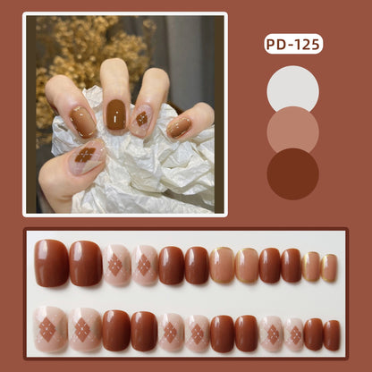 24pcs Lemon Short Wear Tips Nail False Patch Press on Nails Supplies for Professionals Artifical Fake Nails Faux Ongles Uñas