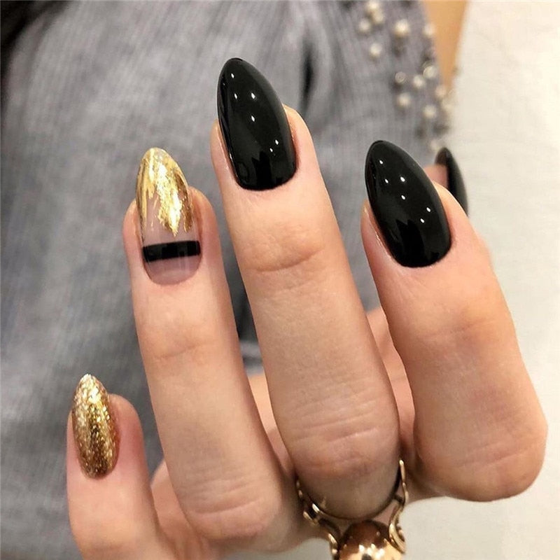 24pcs накладные ногти False Nails Supplies For Professionals With Glue Charming Nail Art Press On Nails French Wearable Manicure