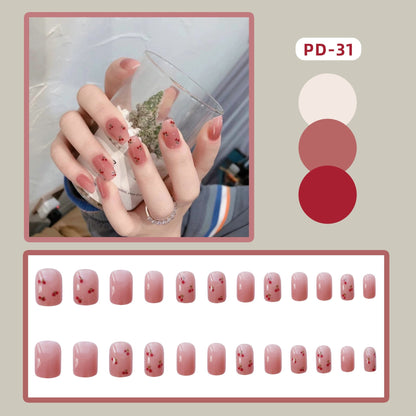 24pcs Lemon Short Wear Tips Nail False Patch Press on Nails Supplies for Professionals Artifical Fake Nails Faux Ongles Uñas
