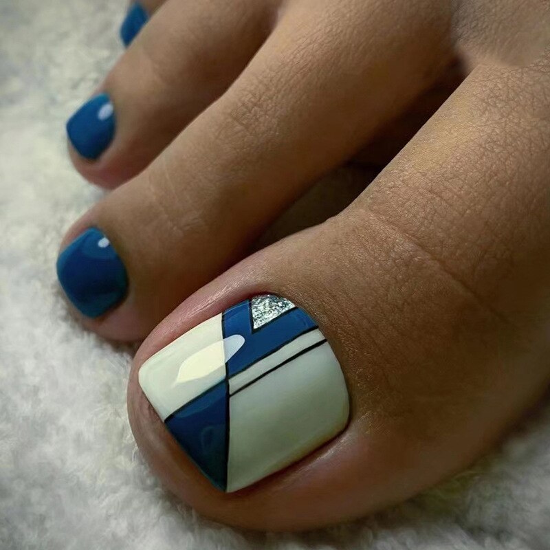 Press On Toenails 2024 Summer False Toenails For girls Cute Nail for Foot Artificial Nail tips Full Cover Nails feet False Nails