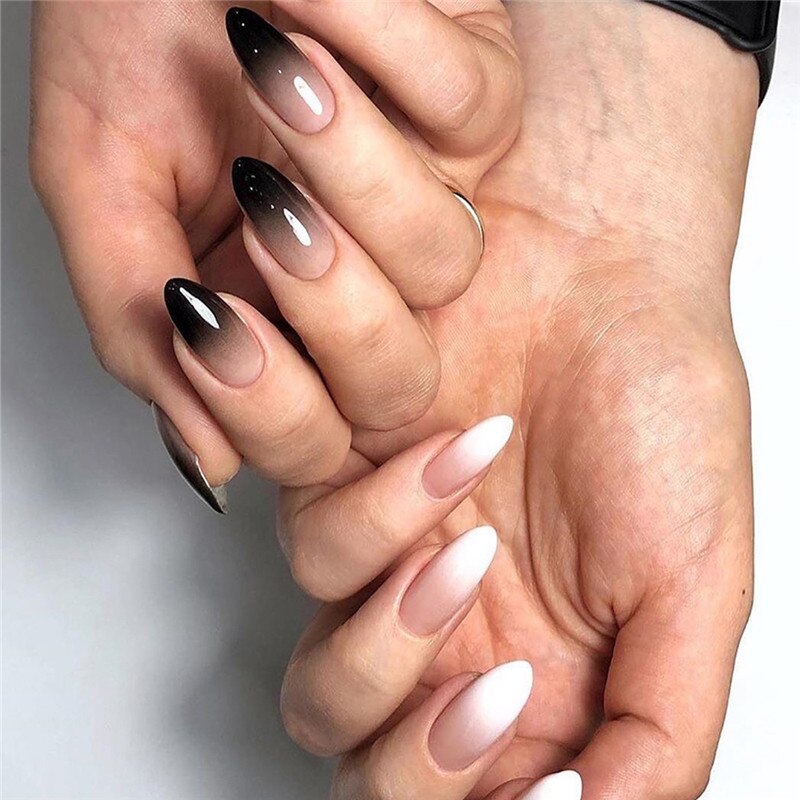 24pcs накладные ногти False Nails Supplies For Professionals With Glue Charming Nail Art Press On Nails French Wearable Manicure