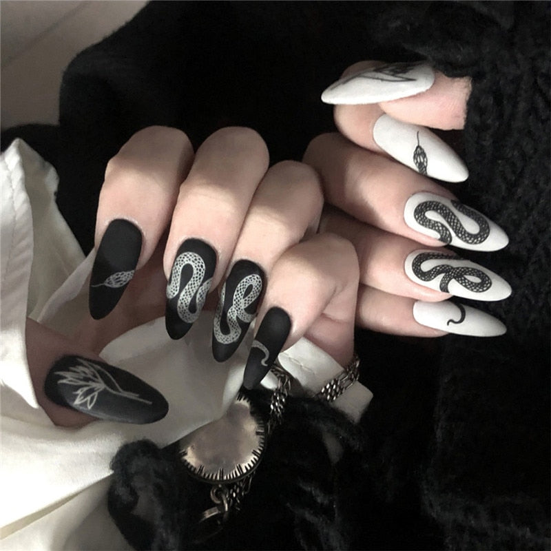24pcs накладные ногти False Nails Supplies For Professionals With Glue Charming Nail Art Press On Nails French Wearable Manicure
