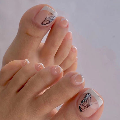 Press On Toenails 2024 Summer False Toenails For girls Cute Nail for Foot Artificial Nail tips Full Cover Nails feet False Nails
