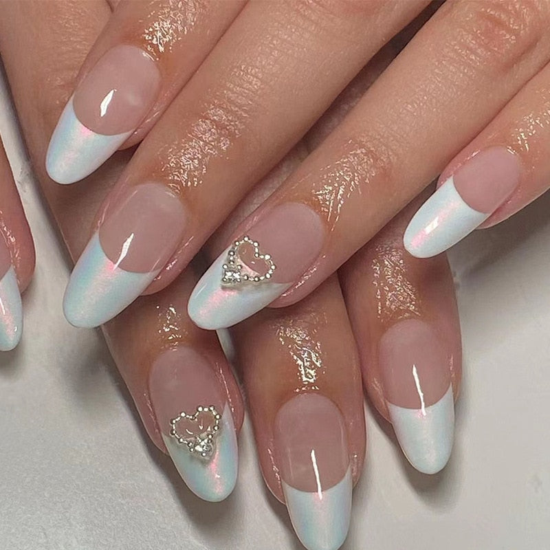 24pcs накладные ногти False Nails Supplies For Professionals With Glue Charming Nail Art Press On Nails French Wearable Manicure