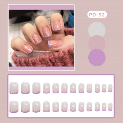 24pcs Lemon Short Wear Tips Nail False Patch Press on Nails Supplies for Professionals Artifical Fake Nails Faux Ongles Uñas