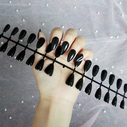 Sweet Cool Silver Stars Rhinestone Wearable Almond Shape Fake Nails Y2K Finished False Nails Press on Nails with Glue Wholesale