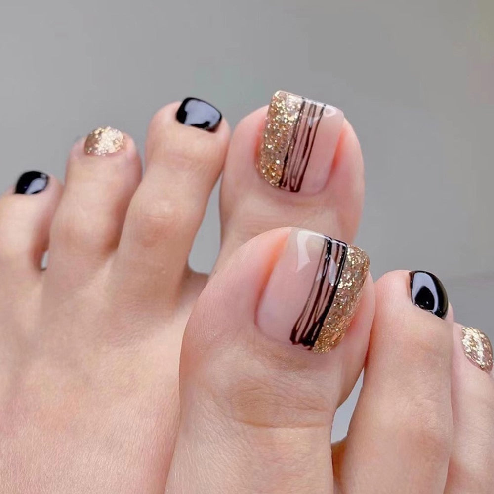 Press On Toenails 2024 Summer False Toenails For girls Cute Nail for Foot Artificial Nail tips Full Cover Nails feet False Nails