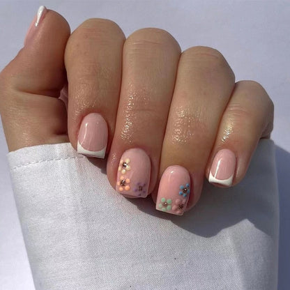 24pcs накладные ногти False Nails Supplies For Professionals With Glue Charming Nail Art Press On Nails French Wearable Manicure