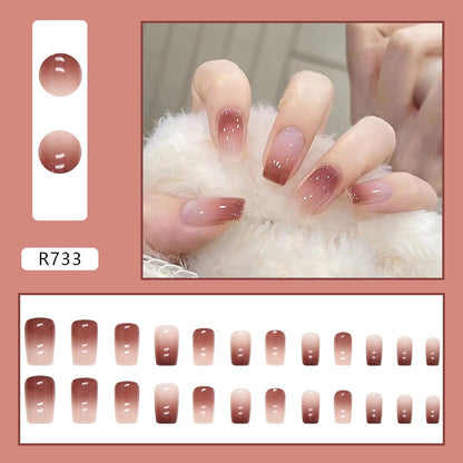 Y2k Fake Black Nail Long Ballet Reusable Adhesive Acrylic Press on set Nails Dark Acrylic Artificial False Nails Arts Tips 24pcs