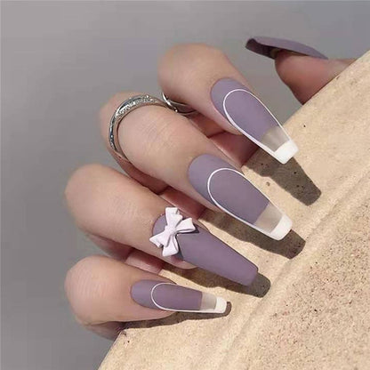 24pcs накладные ногти False Nails Supplies For Professionals With Glue Charming Nail Art Press On Nails French Wearable Manicure