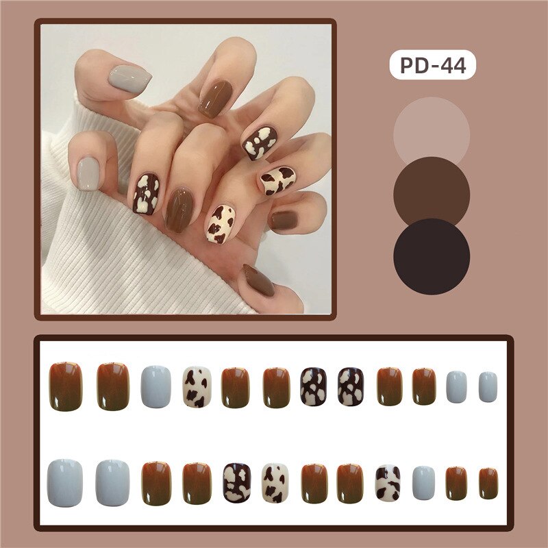 24pcs Lemon Short Wear Tips Nail False Patch Press on Nails Supplies for Professionals Artifical Fake Nails Faux Ongles Uñas