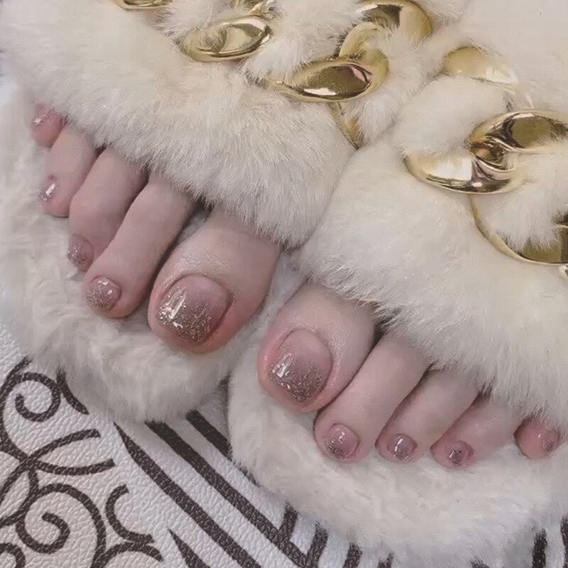 Press On Toenails 2024 Summer False Toenails For girls Cute Nail for Foot Artificial Nail tips Full Cover Nails feet False Nails