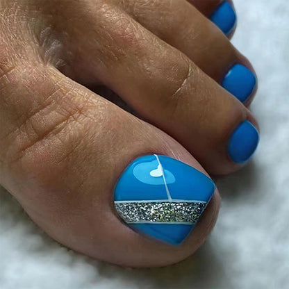 Press On Toenails 2024 Summer False Toenails For girls Cute Nail for Foot Artificial Nail tips Full Cover Nails feet False Nails